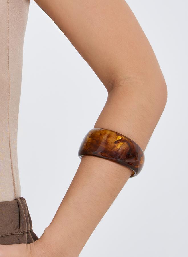 Styli Coffee Brown Resin Bangle Bracelet - Image 4